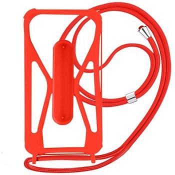 Avizar Handyhülle + Kette (80 cm) + Ständer – Universell, Rot