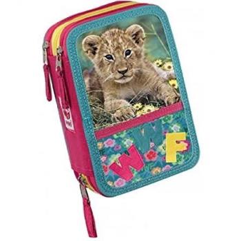 Astuccio Schermo Panini 3 Zip Fiori WWF Femminile 56786