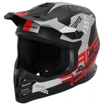 Acerbis Profile Casque de Motocross Enfant Noir-Rouge Taille S