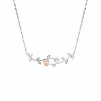 Clogau Vine of Life Silver Necklace with White Topaz