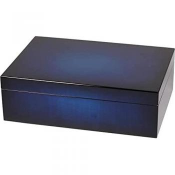 Blau‑Gradient‑Cigarrren‑Humidor H10,5 × 33 × 23 cm – Digitaler Hygrometer mit Magnet