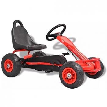 Manual Red Go-Kart with Inflatable Tires
