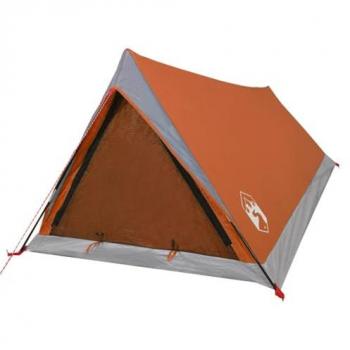 VidaXL 2-Person Tent Grey and Orange Waterproof