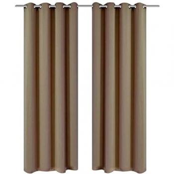 Cortinas Día y Noche Opacas 2 Piezas con Ojales de Metal 135x175 cm Crema