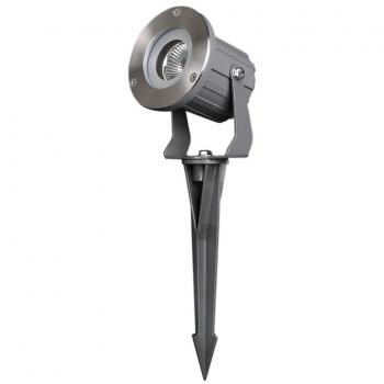 Silberner Aluguss-Erdspießstrahler (IP65) – Modell 298x87 mm