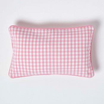 Housse de coussin 30 x 50 cm rose Vichy