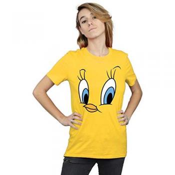 Looney Tunes Tweety Pie Face Cotton T-Shirt for Women