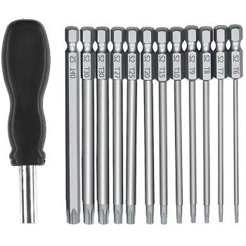 Set d'embouts Torx longs 100mm, T6 à T40, 13 pièces