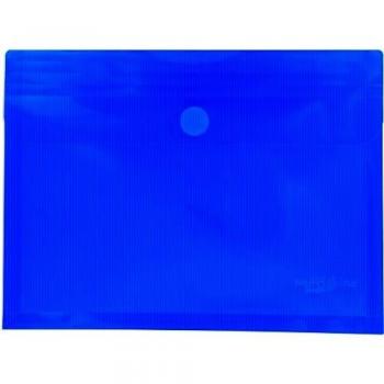 Boîte de 5 enveloppes plastiques folio bleues avec rabat et velcro