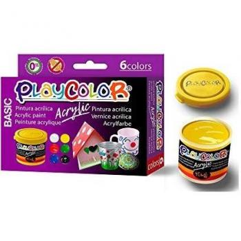 INSTANT PINTURA PLAYCOLOR ACRÍLICO BÁSICO 6 X 40 ML SURTIDO Y PINCEL