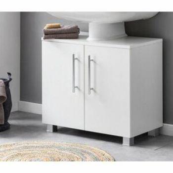 QuickSet 923 Wall-mounted Under Sink Storage Cabinet Glossy White 65cm H x 60.5cm W x 33cm D