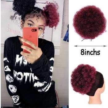 Chignon Volumineux Noir‑Rouge