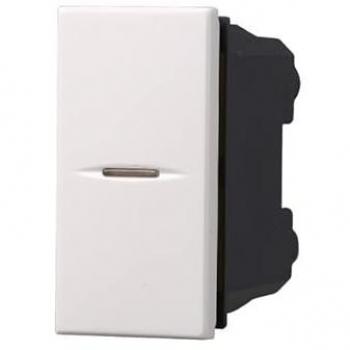 Modulo pulsante, serie Moon, bianco, compatibile con serie BTicino Axolute Ettroit AB0601