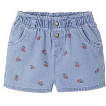 Short Bébé Denim VERTBAUDET Brodeur Double Stone