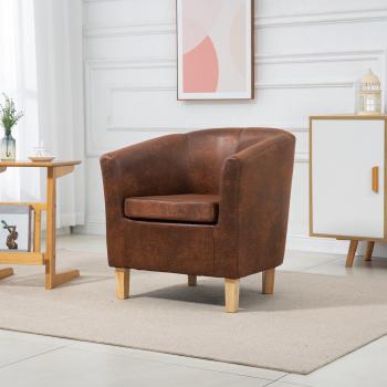Faux Leather Reclining Tub Chair