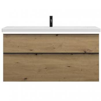 Ensemble Lavabo Céramique et Meuble Sous-lavabo Eqio