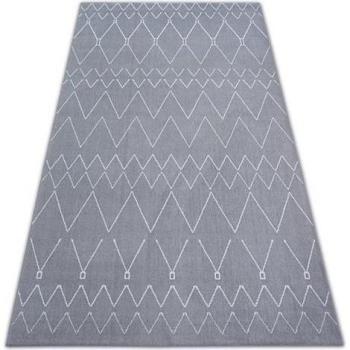Ethno Zigzag Micro Carpet – RUGSX 160x230cm (Silver/White/Grey)