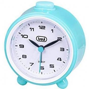 Trevi SL 3P24 Azzurro: Orologio al Quarzo con Sveglia, Ampio Quadrante, Movimento Silenzioso Sweep, Suoneria Crescendo e Tasto Snooze/Light