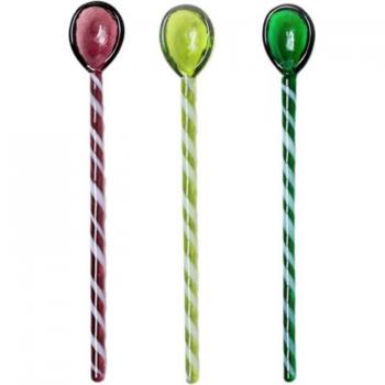 3Pcs Petite Glass Mixing Spoons