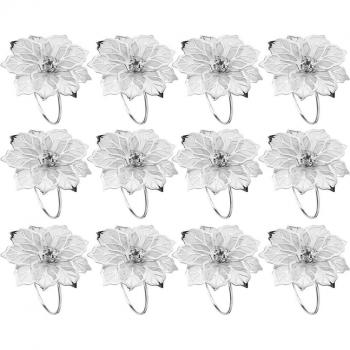 Anillos de Mesa en Metal con Motivo Floral 12 Piezas – Eventos