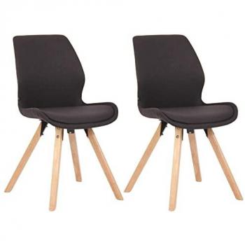 Ensemble Luna Noir – Deux Chaises de Repas – Tissu Élégant