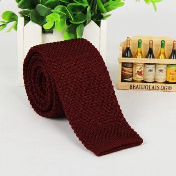 Corbata de punto roja vino de 5,5 cm para hombres