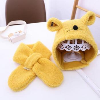 Lamb Wool Knitted Hat and Scarf Set for Children (Ages 2-6)