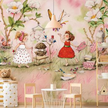 Bambino Fantasia: Carta da Parati Stracciatella di Fragole 192×192 cm