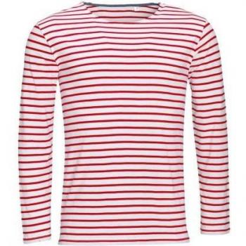 T-shirt Sols 01402 Blu Scuro con Strisce Bianche