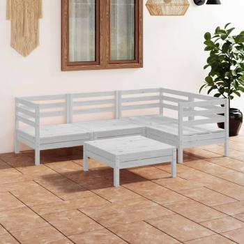 Garden Room Set Madera Pino Blanca 5 Piezas