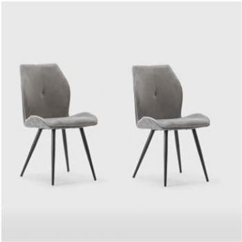 Chaises BIJOU en Velours Côtelé Gris