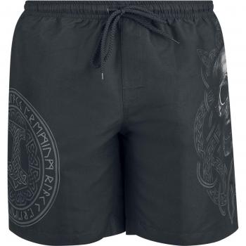 Black Premium by EMP – Short de bain crâne, runes – M à XXL – Masculin – Noir