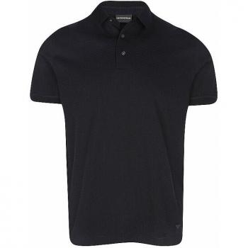 Emporio Armani 2XL Blue Zigzag Textured Polo