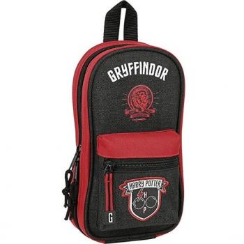 Witchcraft Schwarz-Granatrot Rucksack mit Federtasche – 12 × 23 cm