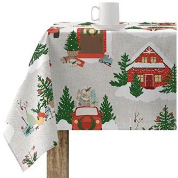 Nappe Joyeux Noël en matière anti-tache 100x140 cm