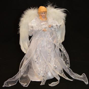 30cm Silver Christmas Tree Top Fairy Angel Ornament