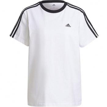 Adidas Essentials Unisex 3-Stripes T-Shirt White Cotton