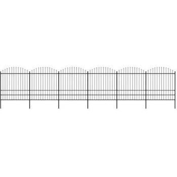 Pali e pannelli di recinzione esterna vitaXL Punta a Lancia 1,75‑2 m × 10,2 m acciaio verniciato nero