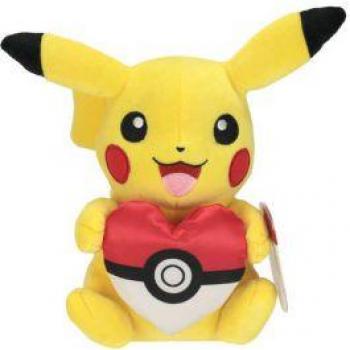 Peluche Pikachu 20 cm avec cœur de Poké Ball