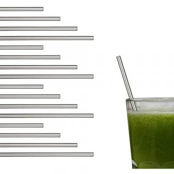 Edelstahl Strohhalme 16er Set mit Reinigungsbürsten