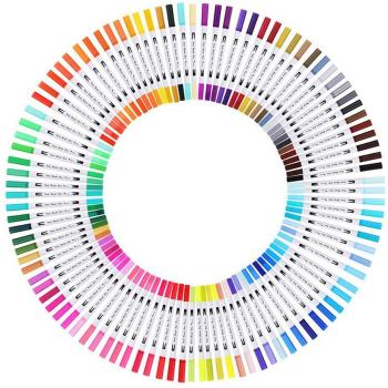 100pcs Fine Line Dual Tip Art Markers