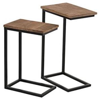 Gio Table Duo en Métal et Bois – 40×37 cm