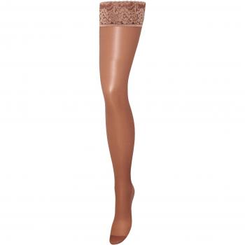 Bluebella Caramel Hold Ups with Lace Top