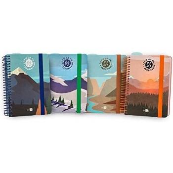 Agenda escolar mini bilingüe día página espiral cierre con Liderpapel 22-23 College Classic Adventure
