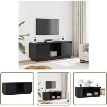 DOC & ET² Schreibtisch TV-Möbel Schwarz – 110,5 × 35 × 44 cm, Kiefer Holz