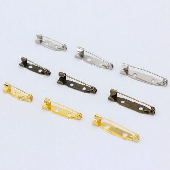 Gold Plated Brooch Base Back Bar Pins 20mm with Safety Catch for Jewelry Making