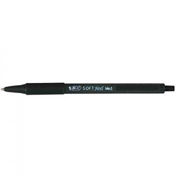 Bic Penna a sfera nera con grip morbido 12 pezzi
