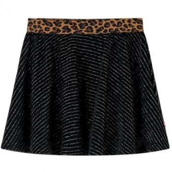 Saia de Criança com Cinta Estampada de Leopardo Preto 140
