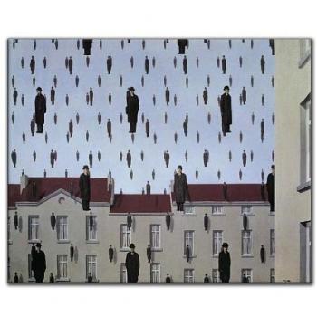 Mártir de Magritte: Panel Golconde 80×64 cm en Madera