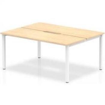 Evolve Plus 1400mm B2B Office Bench – Two-Seat, White Frame